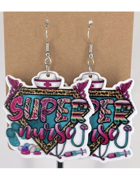 Fashion Jewelry Jewelry - Super Nurse Earrings Acrylic Cartoon Fashion Jewelry